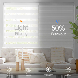 Factory Wholesale Automated Blind <strong>Curtain</strong> French <strong>Window</strong> Motorized Zebra Blinds Black Out Rolling <strong>Curtain</strong> Zebra Blind for <strong>Windows</strong> - Product Image 3