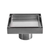 Égouttoir de sol de douche carré en acier inoxydable, 1 pièce, 4, 5, 6, 8 pouces, avec insertion de carreaux, passoire de couverture Invisible, noir, or, Chrome