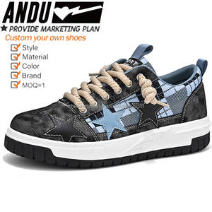 Chaussures de marche décontractées pour hommes Logo personnalisé <span class=keywords><strong>Marque</strong></span> Basses Rétro Baskets décontractées en cuir véritable pour hommes Chaussures de skateboard de marche - Product Image 5