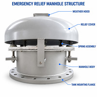 Couvercle de manhole de purge d'urgence pour réservoir de stockage de pétrole, à ressort, protection contre la surpression, personnalisé OEM ODM