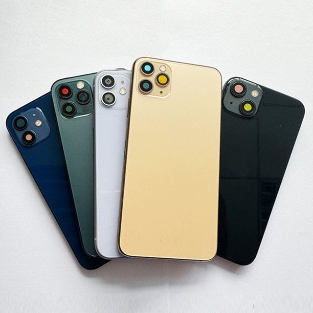 Housing with Full Small Parts for iPhone 12 Back Door Battery Cover Metal Frame Body Chassis Case