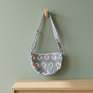 Sac à bandoulière bohème élégant en coton imprimé à la main, sac à bandoulière pour femme, sac multifonctionnel à fleurs - Product Image 3