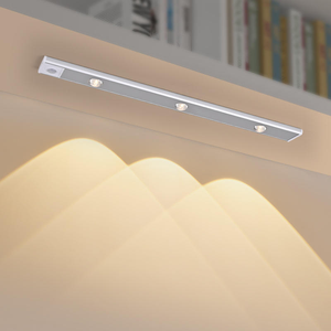 Éclairage sous-armoire ultra-fin, bande en aluminium, lumières de placard de cuisine, lumière LED à détecteur de mouvement, lumière photographique tricolore - Product Image 5