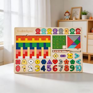 StarQmi Eco-friendly Wooden Tangram <b>Puzzle</b> Board Colorful DIY Jigsaw Brain Teaser Toy for Kids 3-6 Years Early Learning Cartoon - Product Image 5