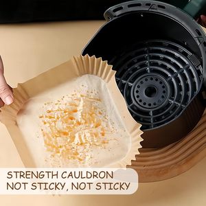 Disposable <b>Silicone</b> Oil Parchment Paper Liners for Air Fryer Square 16cm Kraft/White Home Kitchen <b>Baking</b> Roasting Microwave - Product Image 3