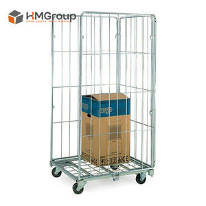 2-zijdige verzinkte zachte staal transportwagen, demontabel, opvouwbaar, middelzwaar gebruik, voor magazijnopslag - Product Image 3