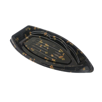 87102 Gouden Blad Wegwerp Bakjes voor Brood en Sushi, Blisterverpakking, Bootvormig, Afhaalverpakking voor Fruit en Desserts