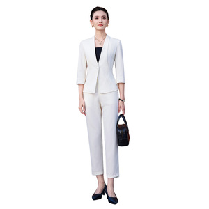 Women's Suit Set Three Quarter Sleeves Polyester Workwear Business Commute Interview Uniform - Product Image 5