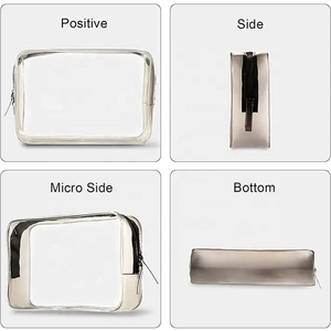 Bán Buôn Trong Suốt Mỹ Phẩm Vệ Sinh Cá Nhân Du Lịch Pouch Cho Đi Du Lịch Biểu Tượng Tùy Chỉnh In Ấn Rõ Ràng PVC Trang Điểm Túi - Product Image 3