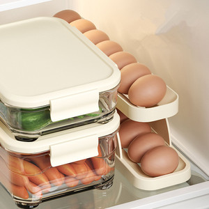 Double Tier Eco-Friendly Plastic Multifunction Space Saving Automatic <b>Rolling</b> Standing Non-Folding Refrigerator Storage <b>Holder</b> - Product Image 4