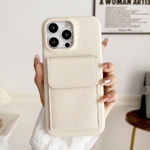 Lychee PU Leather Slim Fit Phone Back Cover for iPhone 12 13 14 15 16 17 Promax Shockproof <strong>Smartphone</strong> Phone Case with Wallet <strong>Bag</strong> - Product Image 3