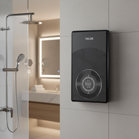 Chauffe-eau électrique instantané sans réservoir 8,8 kW pour salle de bain domestique et hôtelière, avec affichage numérique LED et protection contre la surchauffe