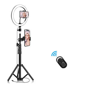 Anillo de luz LED regulable para selfies, lámpara de 26cm, 10 grados, ABS, 5V, cable USB, Control de Color RGB, cambiable, para <span class=keywords><strong>Facebook</strong></span> - Product Image 1