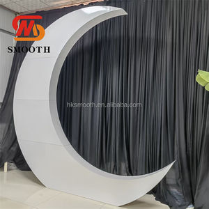 Arco Decorativo de Hierro de Lujo SMOOTH para Bodas, Soporte de Fondo en Forma de Luna, Fondo de Luna de Metal Blanco para Fiestas - Product Image 4