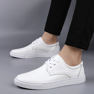 Zapatos de cuero para hombre, mocasines, versátiles, informales, de boca baja, a la moda, transpirables, con cordones - Product Image 5
