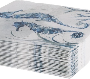 Serviettes en <span class=keywords><strong>papier</strong></span> jetables bleu fête <span class=keywords><strong>cheval</strong></span> de mer Floral Vintage Cocktail serviettes en <span class=keywords><strong>papier</strong></span> - Product Image 4