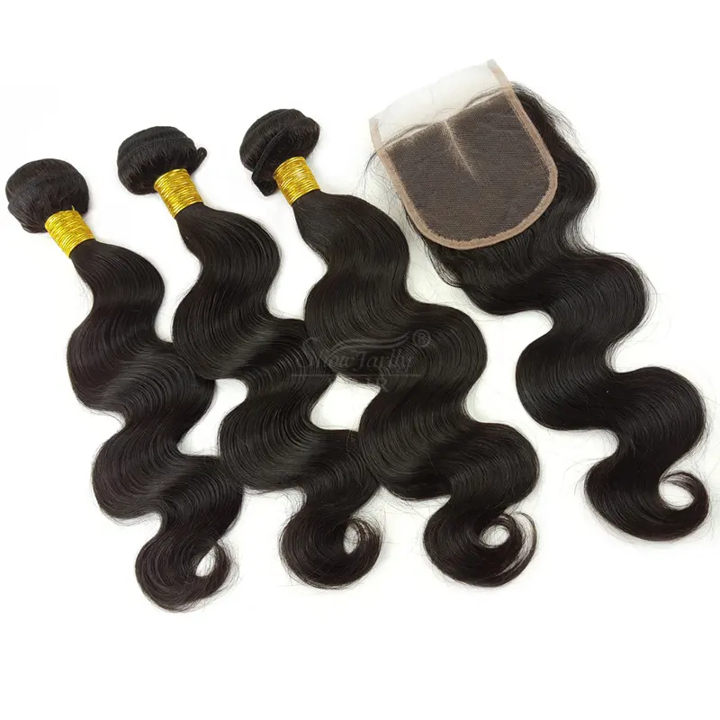 Showjarlly Affordable 100% Human Hair 100 g/bundle Remy Vrigin Brazilian Raw Hand Tied Hair Bundles & Closures