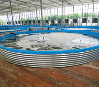 Réservoir d'élevage de poissons en toile haute densité, facile à installer, matériau épaissi, bonne stabilité, avec feuille de galvanisation circulaire