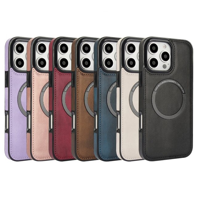 For iPhone 16 Case, Luxury Leather Magnetic Wireless Charging Phone Case Slim Fit Mobile Cover for iPhone 12 13 14 15 16 Pro Max