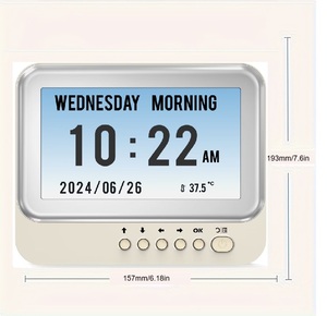 Nouvelle Horloge Murale/de Bureau Moderne à LED Électronique de 7 Pouces avec Cadre Numérique et <span class=keywords><strong>Calendrier</strong></span> à Pages Tournantes à 6 Touches en ABS <span class=keywords><strong>pour</strong></span> Usage Domestique des Personnes Âgées - Product Image 4