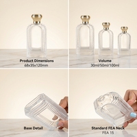 Flacon de parfum de luxe personnalisé de 30 ml, 50 ml, 100 ml et boîte avec vaporisateur à fine brume pour l'emballage de marques de parfums