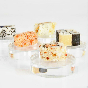 Factory Wholesale Clear <strong>Acrylic</strong> Buffet Display Risers Round Solid <strong>Block</strong> Display <strong>Acrylic</strong> Base Round Display <strong>Blocks</strong> - Product Image 1
