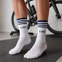 Chaussettes de cyclisme personnalisées avec logo, chaussettes de sport athlétiques, chaussettes respirantes en maille avec coussinets, OEM ODM