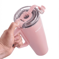 Tumbler 30oz Anti Bocor Bebas BPA dari Baja Tahan Karat 304 Berdinding Ganda dengan Vakum Isolasi, Dilengkapi Pegangan dan Tutup, Tahan Panas