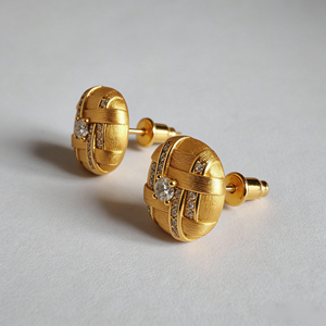 CUSTOM SILVER 10K/14K GOLD PLATED SOLID GOLD LAB GROWN DIAMOND ZICON ENGAGEMENT CLUSTER EARRING UNISEX CUTE ANNIVERSARY PARTY - Product Image 2