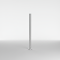 Poteau de main courante rond en acier inoxydable pour terrasse extérieure de villa moderne, design de garde-corps en verre à fixation au sol
