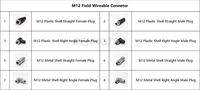Conector RJ45 M12 a Cable, Hembra a Macho, Conector X, 8 Pines Ethernet, Código D, Codificación A, 4 Pines, 8 Pines, Codificado X, Ensamblaje de 4