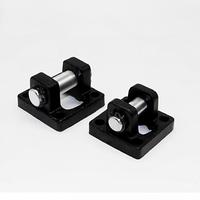 Support de montage double oreille pour vérin pneumatique type CB en fonte peinte noir avec axe à broche