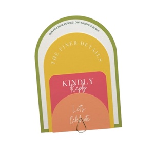 Colorida <span class=keywords><strong>Suite</strong></span> de invitación de boda de destino tropical de cuatro piezas Diseño brillante y vibrante en papel elegante - Product Image 1