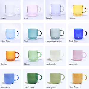 Nhà Máy Bán buôn tùy biến trống thăng hoa 12oz Borosilicate trong suốt màu kẹo Jelly rõ ràng cốc thủy tinh với xử lý - Product Image 4