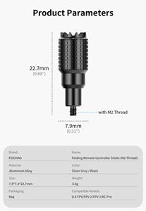 通用可折叠拇指棒，适用于DJI遥控/RC2/遥控Pro/RC-N1遥控器，可伸缩无工具，安装在M2/M4上 - Product Image 6