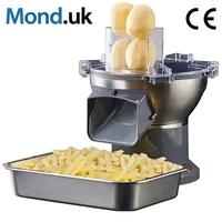 Mond.uk Coupe-légumes électrique commercial 200W en acier inoxydable SUS304, machine automatique à frites et à bandes ondulées avec moteur en cuivre