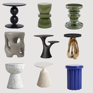 Mesa de Centro de Diseño de Alta Gama con Pedestal de Tres Secciones, Personalizada, para Sala de Estar, Mesa de Noche, Mueble Artístico para el Hogar - Product Image 1