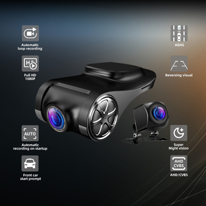 Coview 64G xe máy ảnh Dashcam USB 1080P + 720P 2 kênh Video Recorder ống kính kép ổ đĩa xe hộp đen với Rear View DVR - Product Image 2