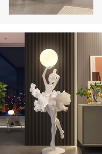 Thiết kế lấy cảm hứng từ ba lê trừu tượng Đèn sàn điêu khắc cho cô gái trang trí lớn thân thiện với môi trường Thủ công mỹ nghệ sáng tạo - Product Image 6