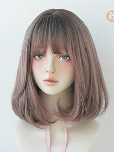<span class=keywords><strong>Cheveux</strong></span> courts fleur de poirier tête épaule longueur perruque de <span class=keywords><strong>cheveux</strong></span> synthétiques naturellement moelleux clavicule bouclée boucle intérieure pour les femmes - Product Image 6