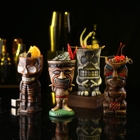 Mugs en Céramique Tiki de Cocktail Hawaïen au Design Unique pour Bar à Cocktails en Gros, Verres à Shot Tiki