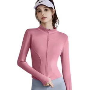 <b>Women</b> Custom Solid Breathable Plus Size Eco-Friendly Yoga <b>Jacket</b> Reversible Thumb Hole Tight Zipper Gym Fitness Running Training - Product Image 4