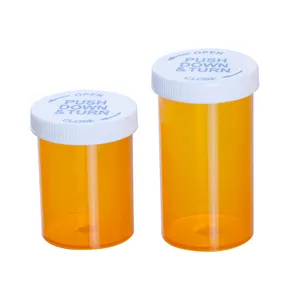 8DR 13DR 16DR 20DR 30DR 40DR 60DR Empty Amber Plastic Vial Robotic Vials With Child Resistant Cap