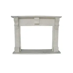 MFE212 White Marble American Style Single House Indoor Fireplace