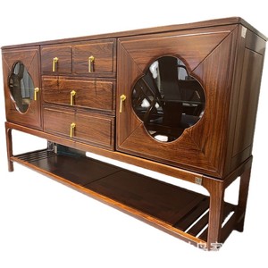 New Chinese Style Ebony Wood <b>Sideboard</b> Solid Wood <b>Storage</b> Cabinet Tea Cabinet For Dining Room Partition - Product Image 5