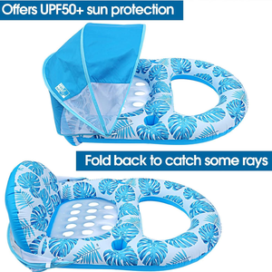 Lettino Gonfiabile Portatile in PVC con Rete e Tettuccio Rimovibile per <span class=keywords><strong>Piscina</strong></span>, con Portabicchieri, per Relax in <span class=keywords><strong>Piscina</strong></span> - Product Image 6