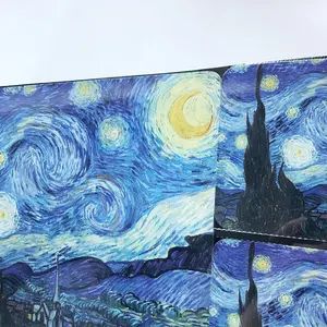 Prodotto di vendita caldo Van Gogh Series Pattern Round Drinks tazze sottobicchieri in ceramica