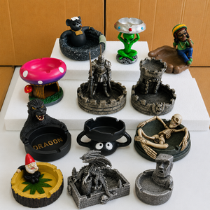 Cendrier gothique personnalisé OEM en résine, <span class=keywords><strong>squelette</strong></span> et femme nue, avec pierre tombale RIP, pour décoration de bar, de maison et cadeaux de fête d'Halloween - Product Image 5