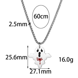 Collana di moda in acciaio al titanio da <span class=keywords><strong>uomo</strong></span> con ciondolo fantasma strano gioiello con catena di tendenza - Product Image 4
