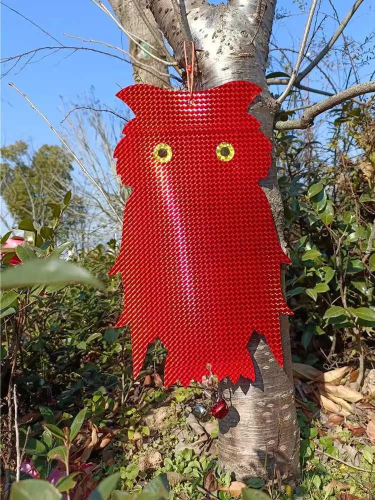 Ornamentale gufo esca spavento plastica appeso repellente per uccelli riflettenti per il giardino di casa
